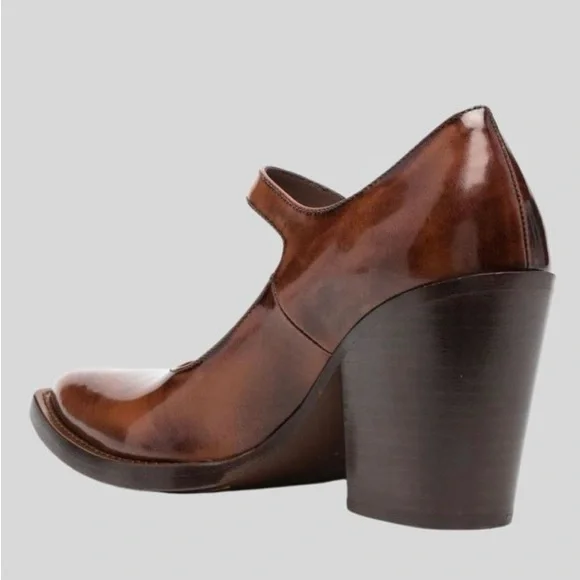 PRADA Marie-Jane brown leather pumps - Picture 5 of 16